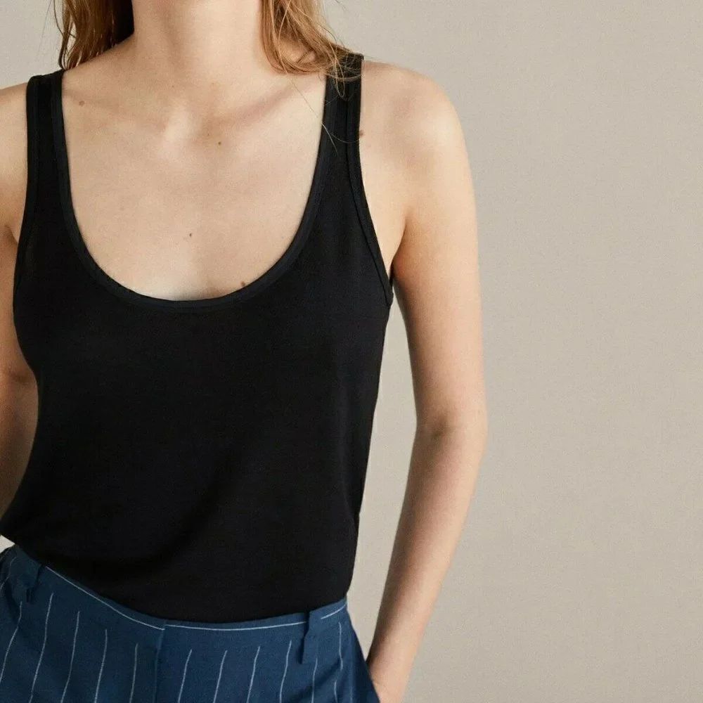Massimo Dutti Womens Scoop Neck Tank Top Small New